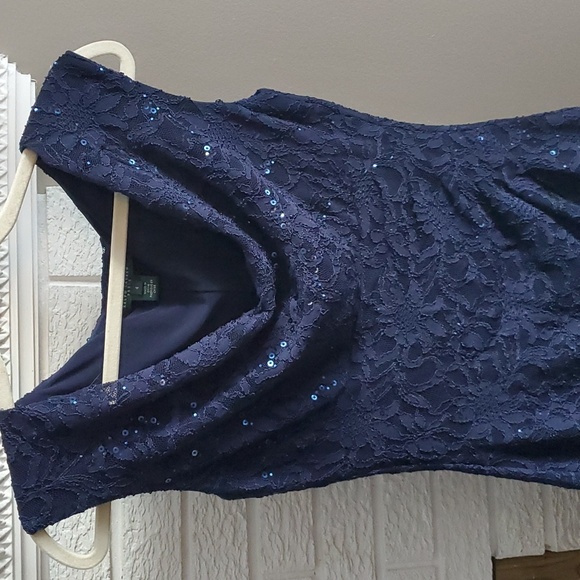 Women's Ralph Lauren Navy Blue Midi Dress Size 4 Fits size M - Picture 3 of 13